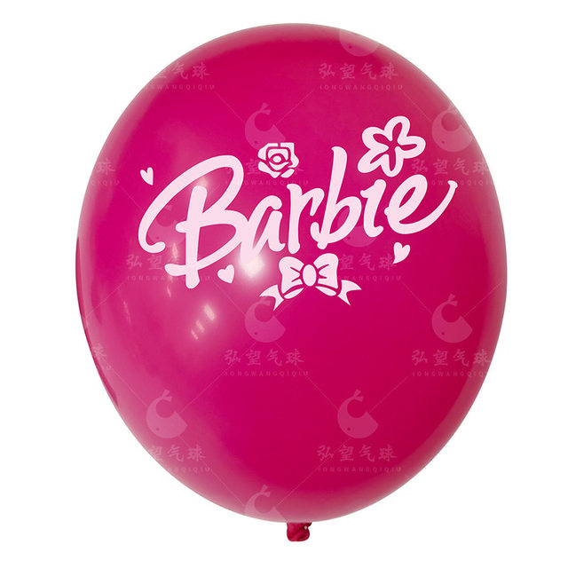 Globo De Impresión De Látex De 12 Pulgadas Con Tema Barbie Para