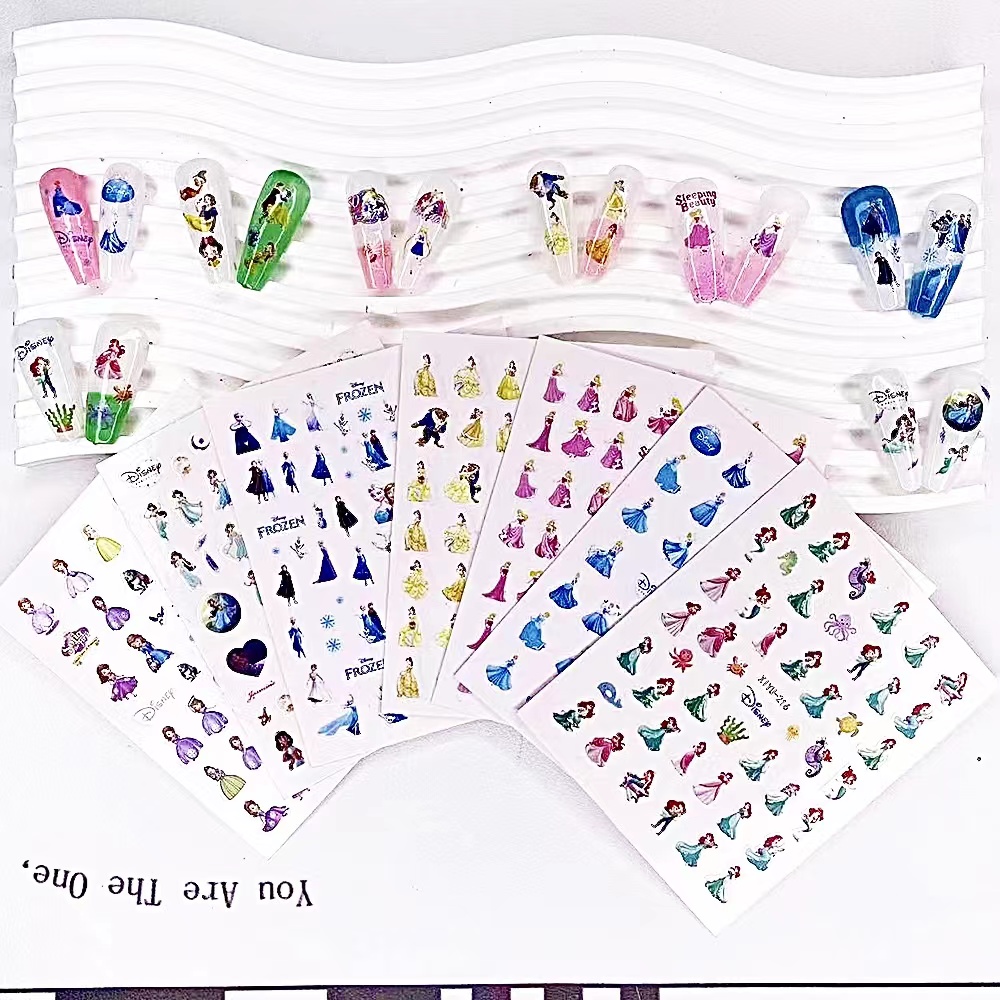 Best of 1PCS Disney Cartoon Princess Series Nail Art Sticker Snow White Ariel Princess Decorative Decal 3D Self-adhesive Nail Slider Reviews & Tips