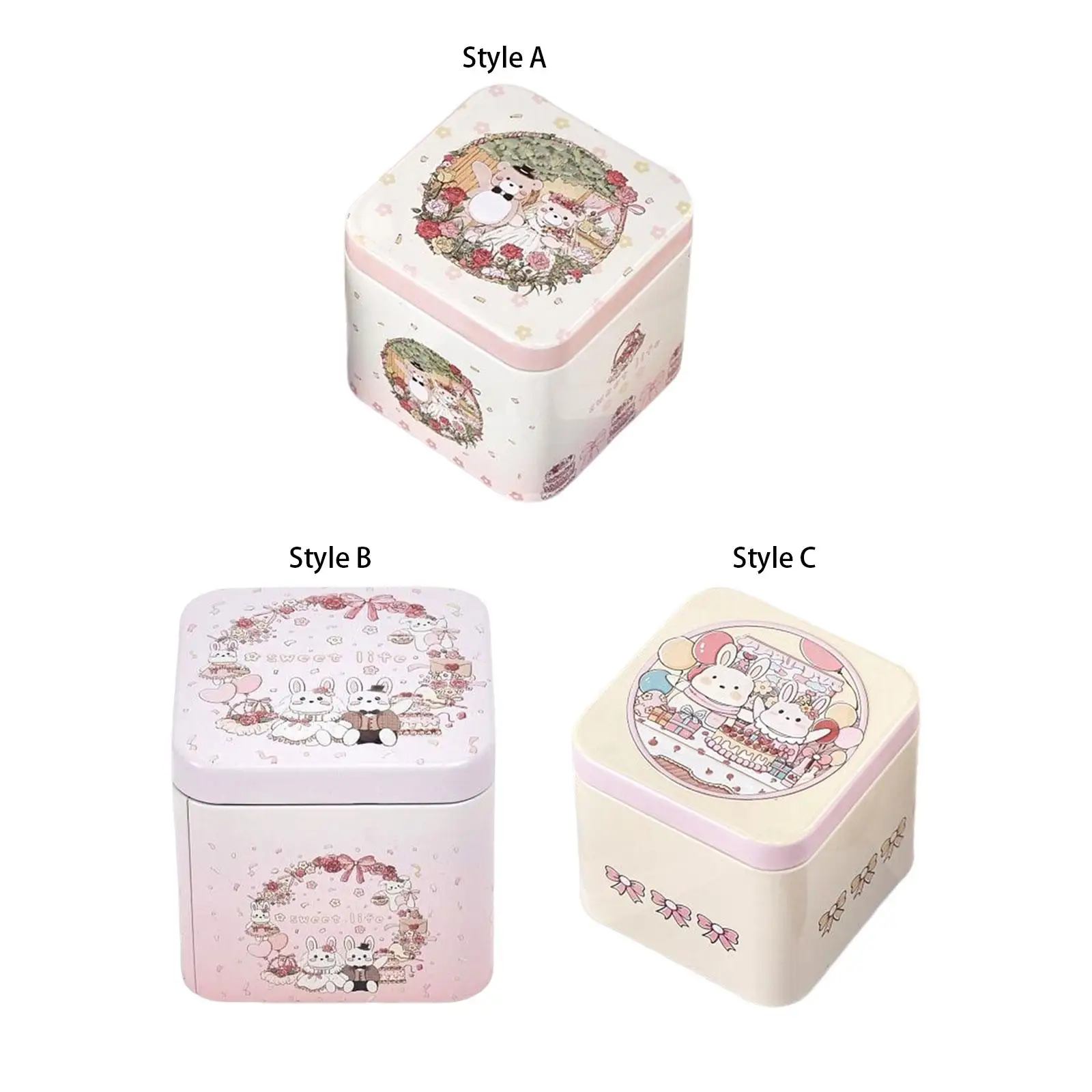 Square Candy Tins with Lid Storage Gift Giving