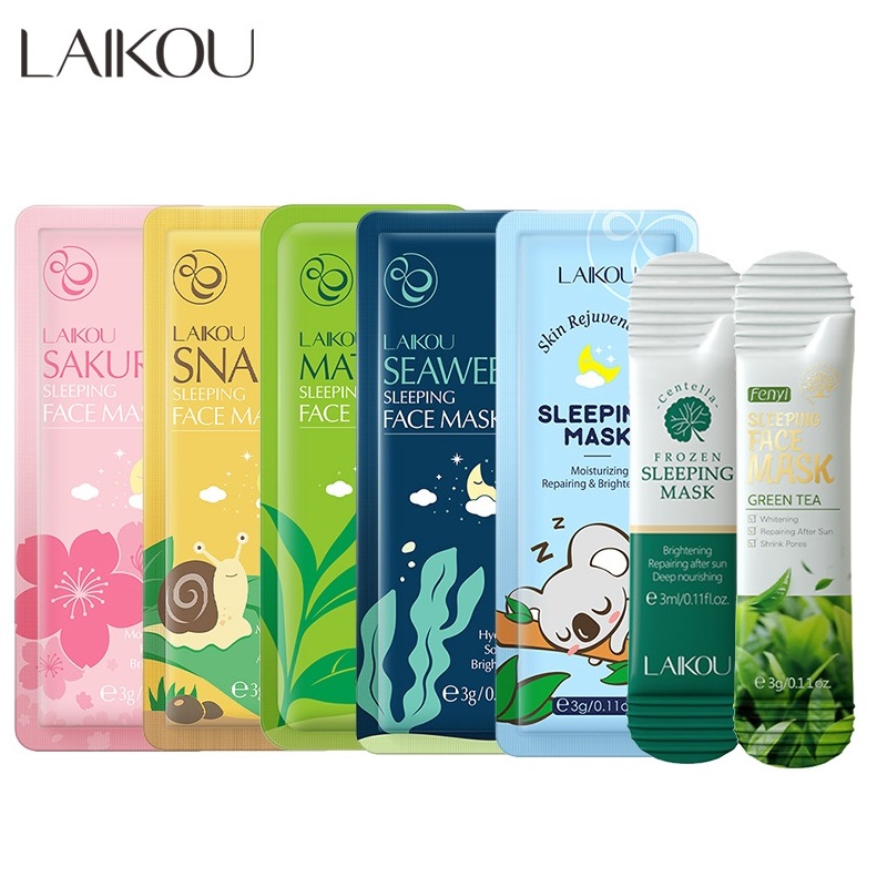 Best of LAIKOU 7pcs Moisturizing Facial Mask Anti Wrinkle Hydrating Sleeping Face Masks Face Mask Beauty Korean Skin Care Products Reviews & Tips