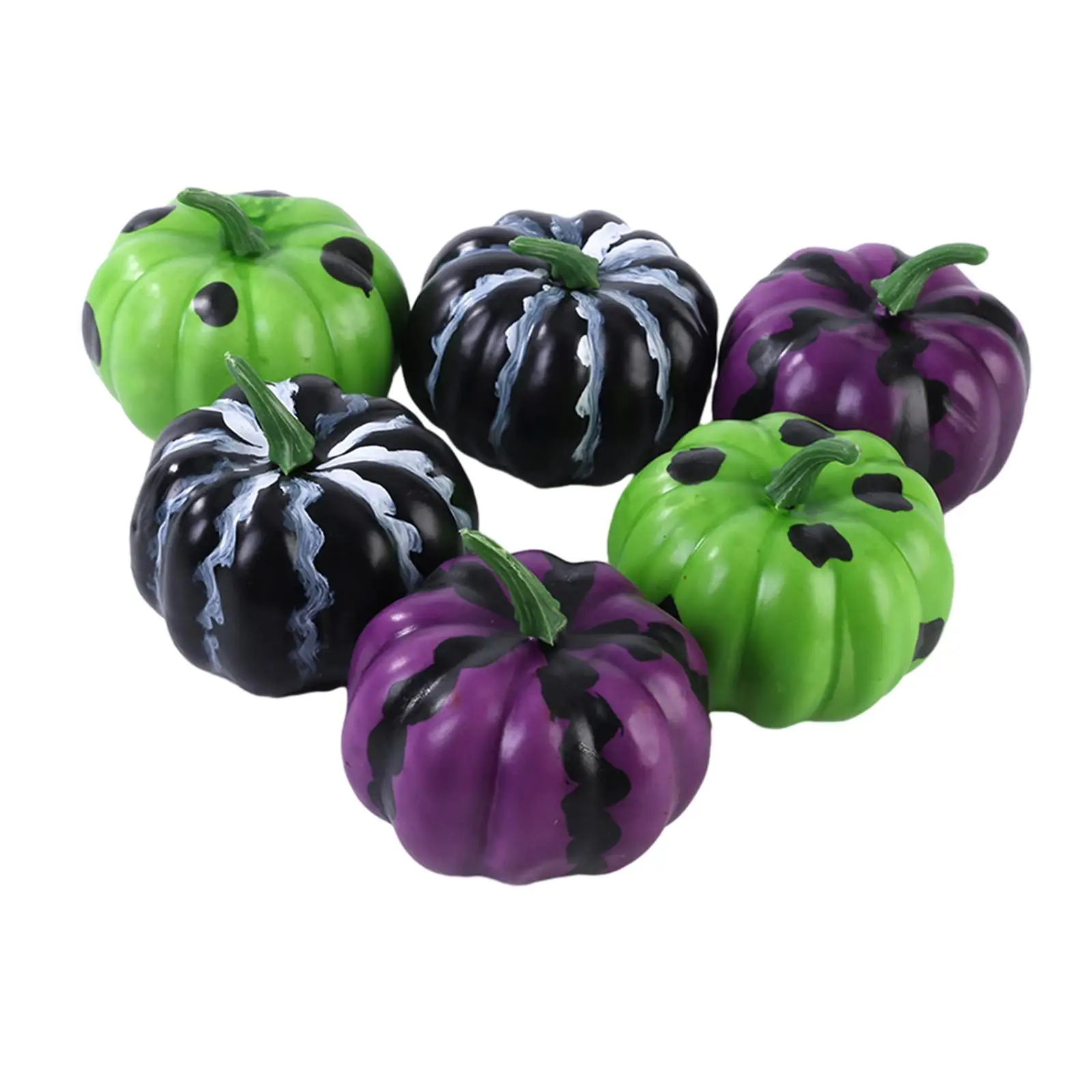 6Pcs Simulation Artificial Pumpkins Model Ornament Mini Halloween Pumpkins Decoration for Fall Wedding Kitchen Home Thanksgiving