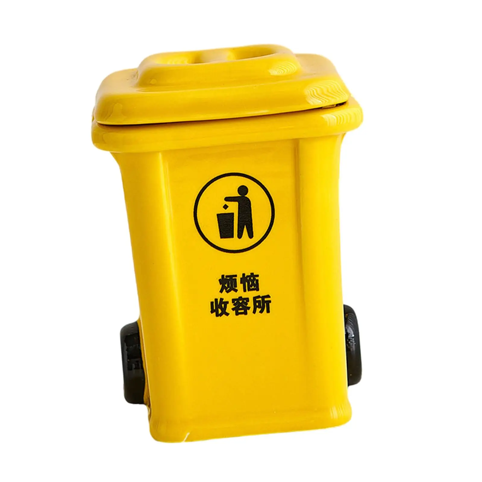 Small Garbage Bin Shape Ash Holder Portable Decoration Ash Container Desktop Ash Container for Desk Living Room Bar Home Bedroom