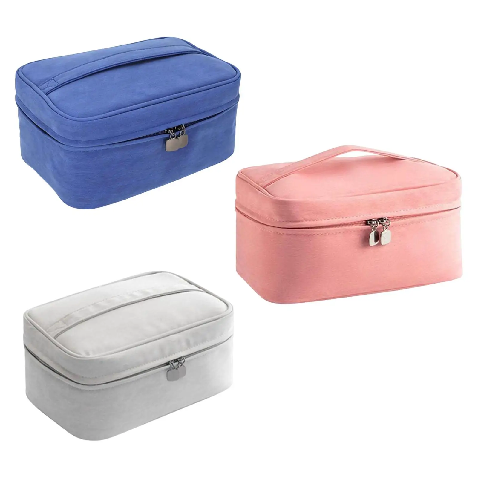 Makeup Organizer Bag with Detachable Pouch with Brush Holder Pouch PU Resin Cosmetic Bag Make up Bag for Foundation Women Girls