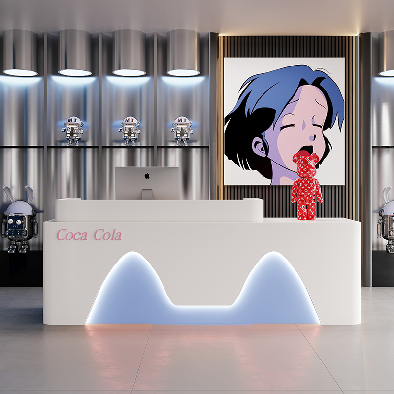 Description Picture 6 of itemExecutive White Reception Desk Drawers Desktop Computer Writing Reception Desk Service Scrivania Per Cameretta Salon Furniture