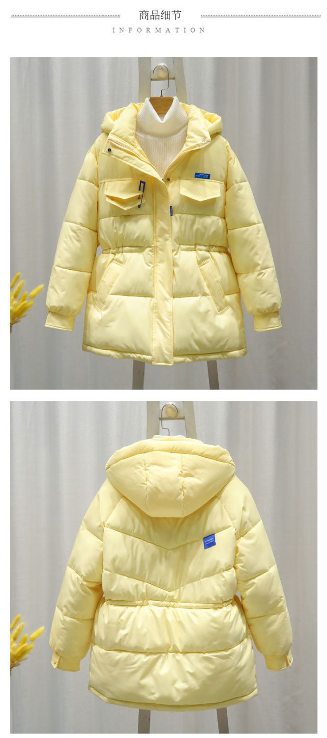 2026 New Women Down Cotton Coat Winter Jacket Female Mid Length Version Loose Outwear Thick Warm Parkas Hooded Outcoat