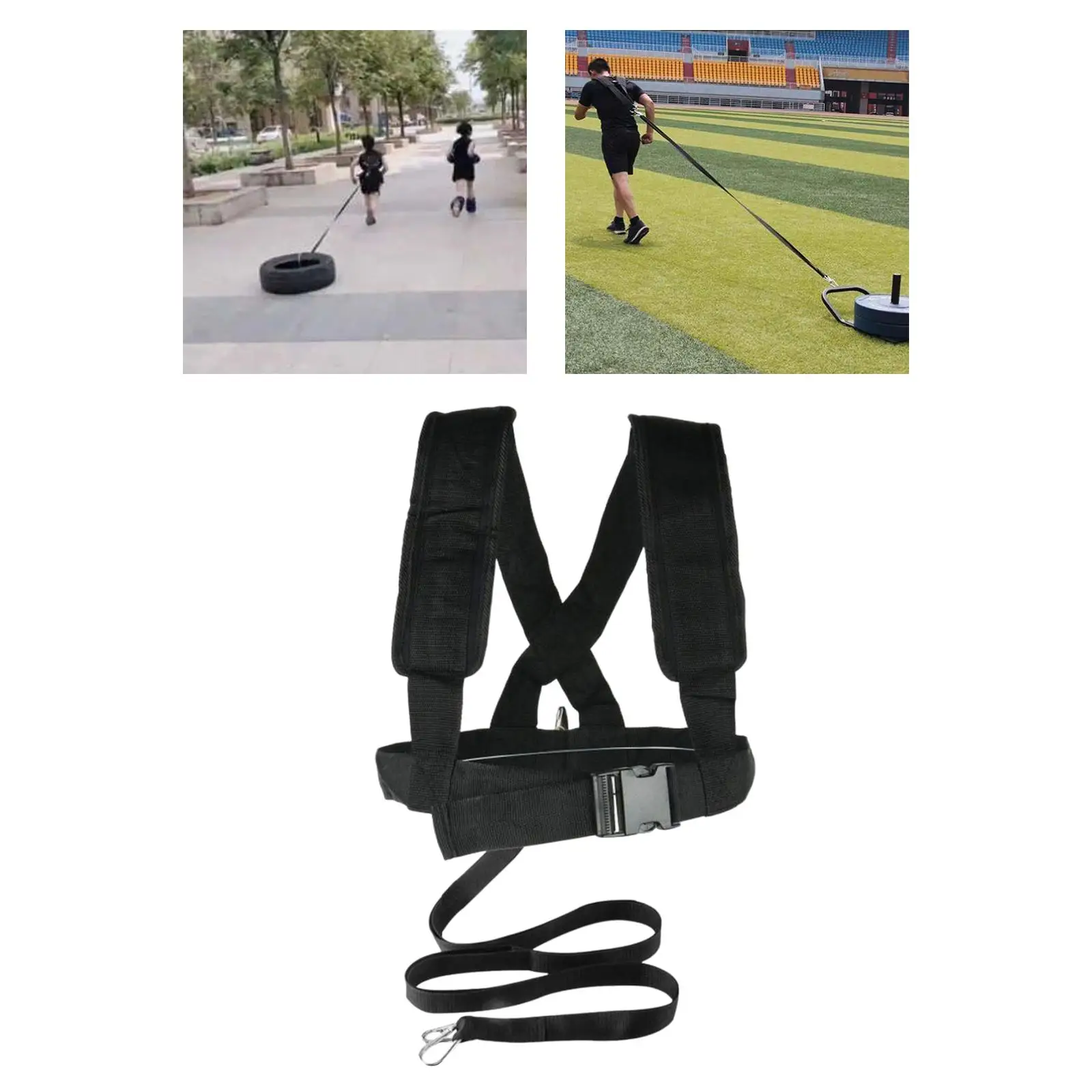 Sled Harness Pull Strap Adjustable Tire Pulling Harness with Y Shape Strap