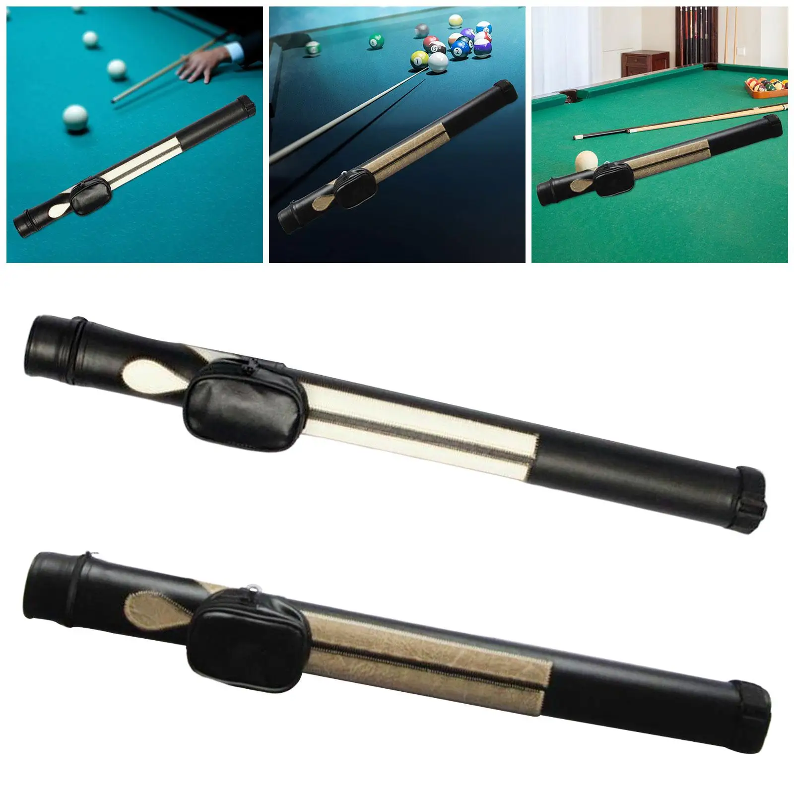 Pool Cue Carrying Case Billiard Pool Cue Bag Durable Billiard Stick Storage Bag PU Adjustable Shoulder Strap for Sports Snooker