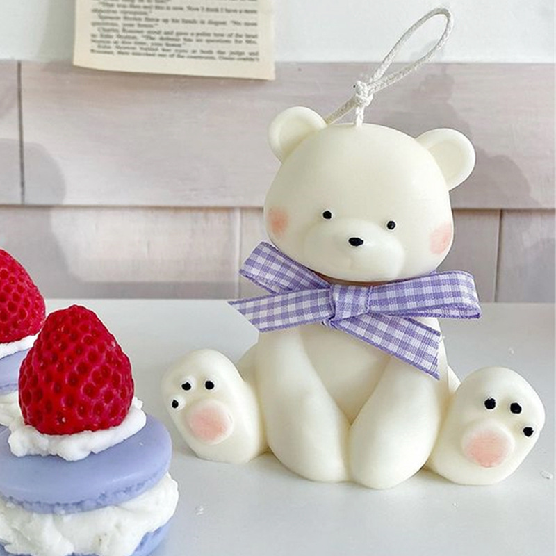 Description Picture 4 of itemLarge 3D Sitting Bear Aromatherapy Candle Silicone Mold Diy Cute Animal Plaster Craft Resin Mold Handmade Soap Candle Making Kit