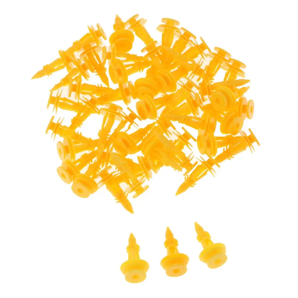 50PCS Tail Door  Panel Clips Retainer  Yellow