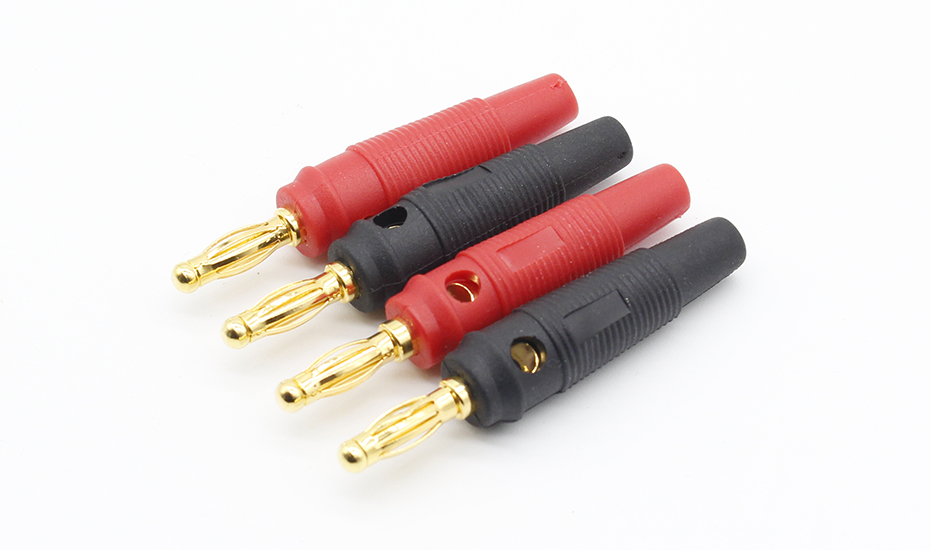 4pcs New 4mm Plugs pure copper Gold Plated Musical Speaker Cable Wire Pin Banana Plug Connectors