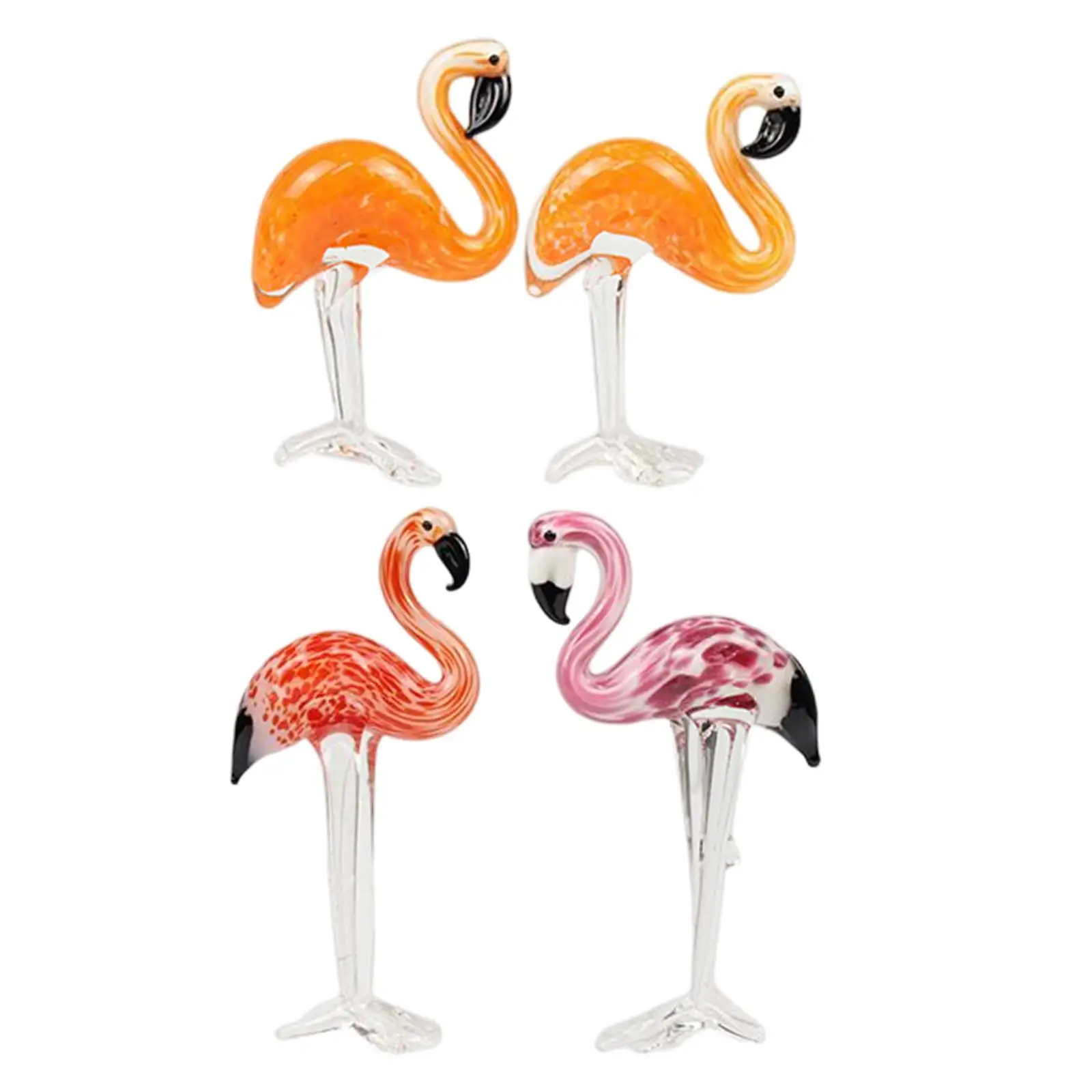Glass Figurine Christmas Ornament Flamingo Handmade animal Figurine Artwork