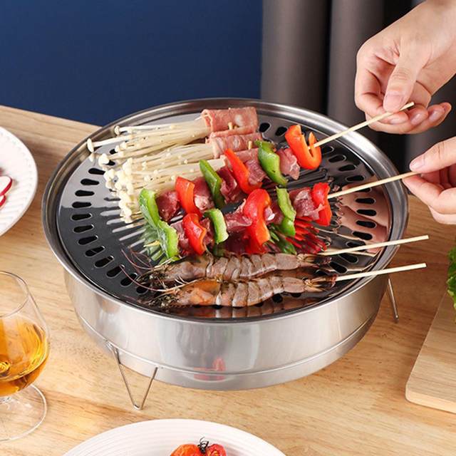 Mini BBQ Grill Stick Proof mini indoor grill Smokeless BBQ Grill Camp Stove  Portable Tabletop Barbecue Grill Multi Function Barbecue Grills for