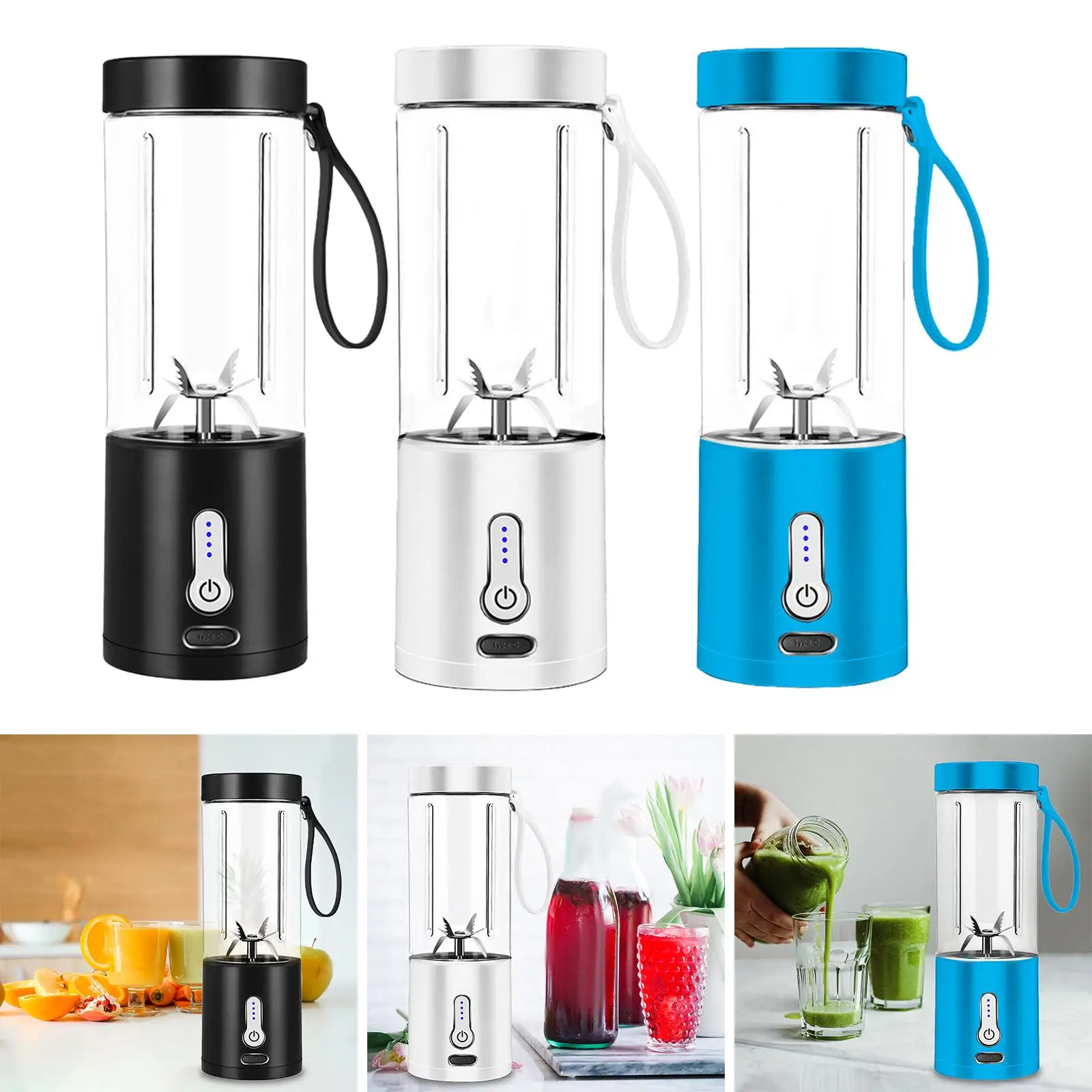 Portable Fruit Blender Mixer Smoothie Milkshake Maker Water Bottle 530ml Juice Blender Maker Cup Handheld Fruit Juicer for Home