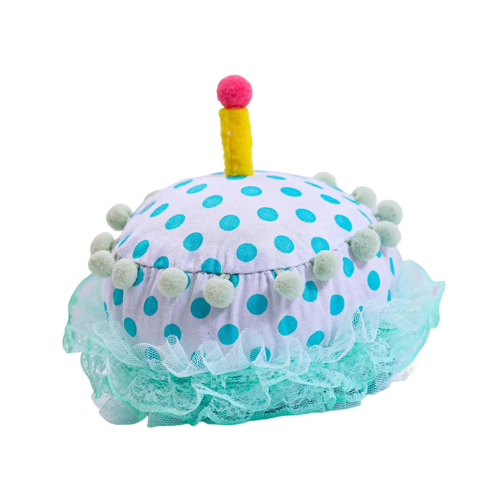 Plush Birthday Cake Hat Birthday Pattern with Candle for Kitten All Breeds