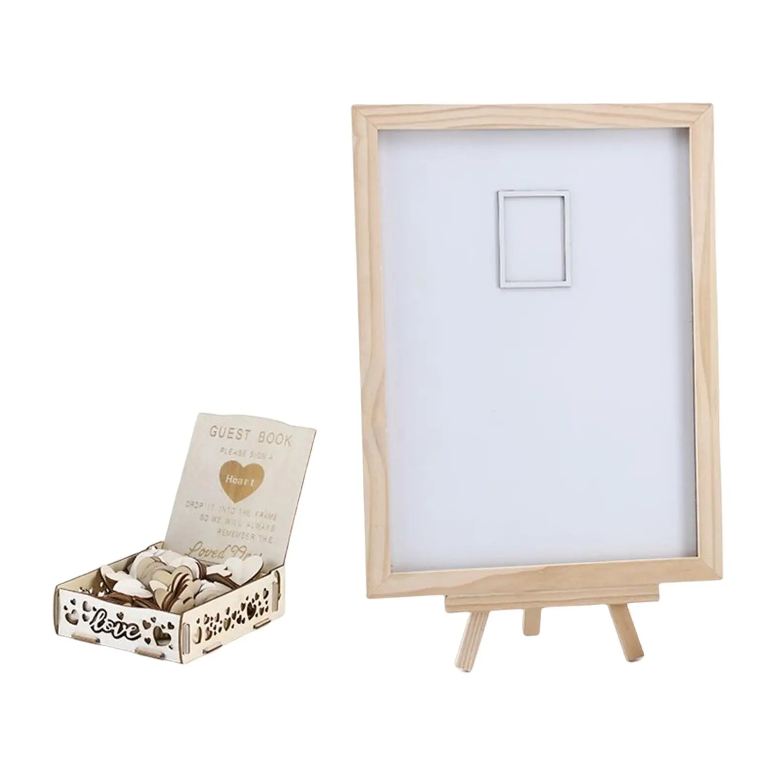 Rustic Wedding Guest Book Heart Drop Box Sign Book for Birthday Decoration