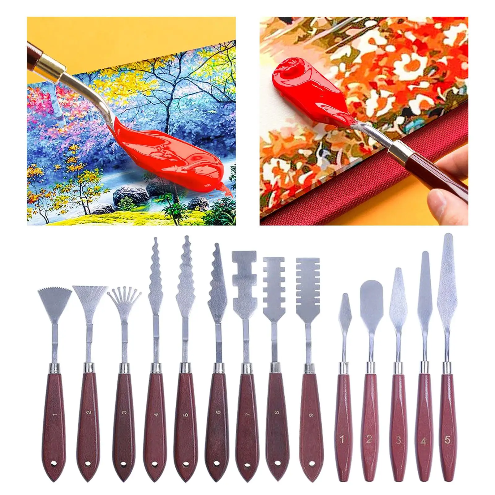9/10/14 Pcs  Art Tools Acrylic Oil Painting Supplies    Set Drawing Tool Elastic Blade for Beginners Artists
