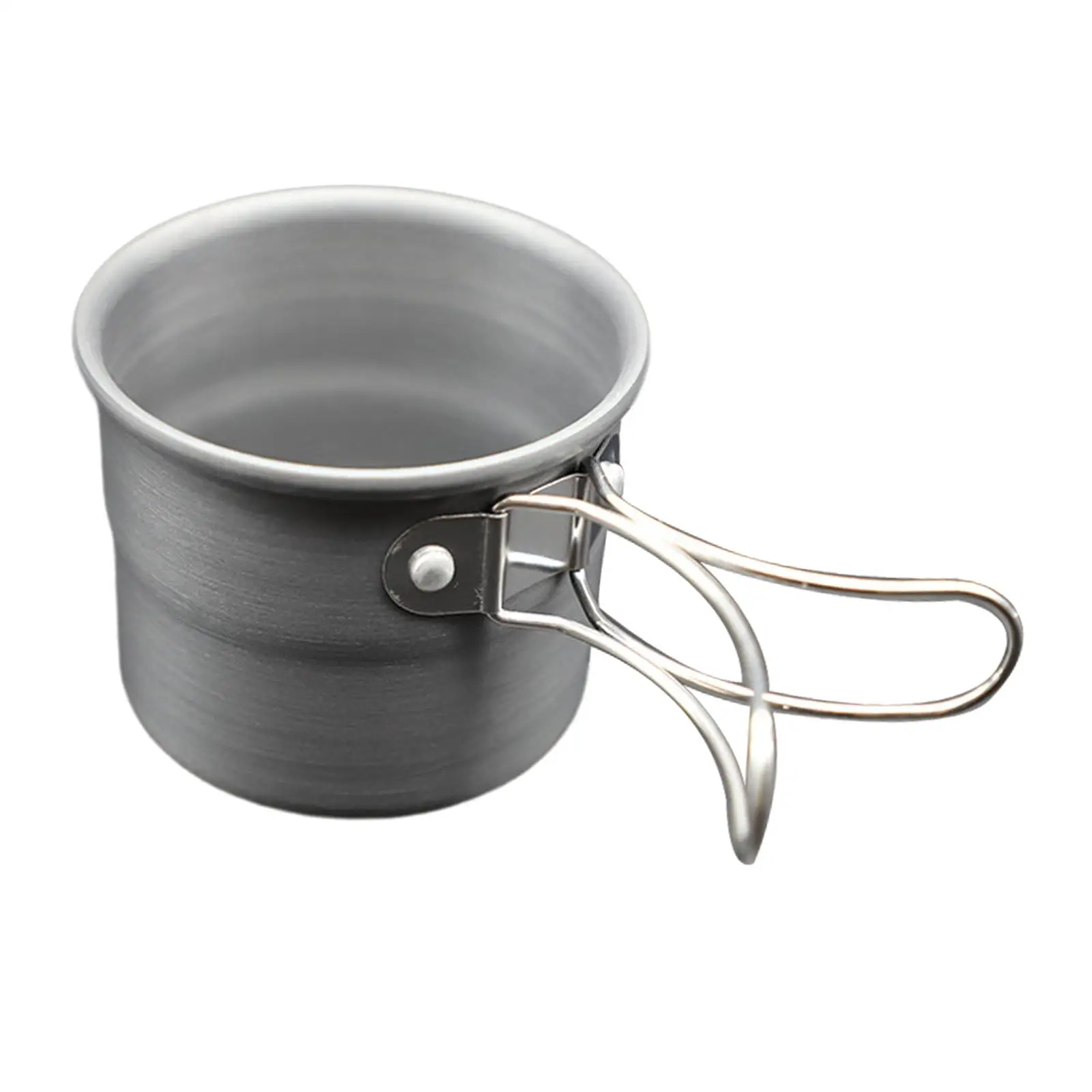 Camping Cup Mug Drinkware Aluminum Alloy Small with Foldable Handles Pot for Touring Trips Hiking Cooking Outdoor Backpacking
