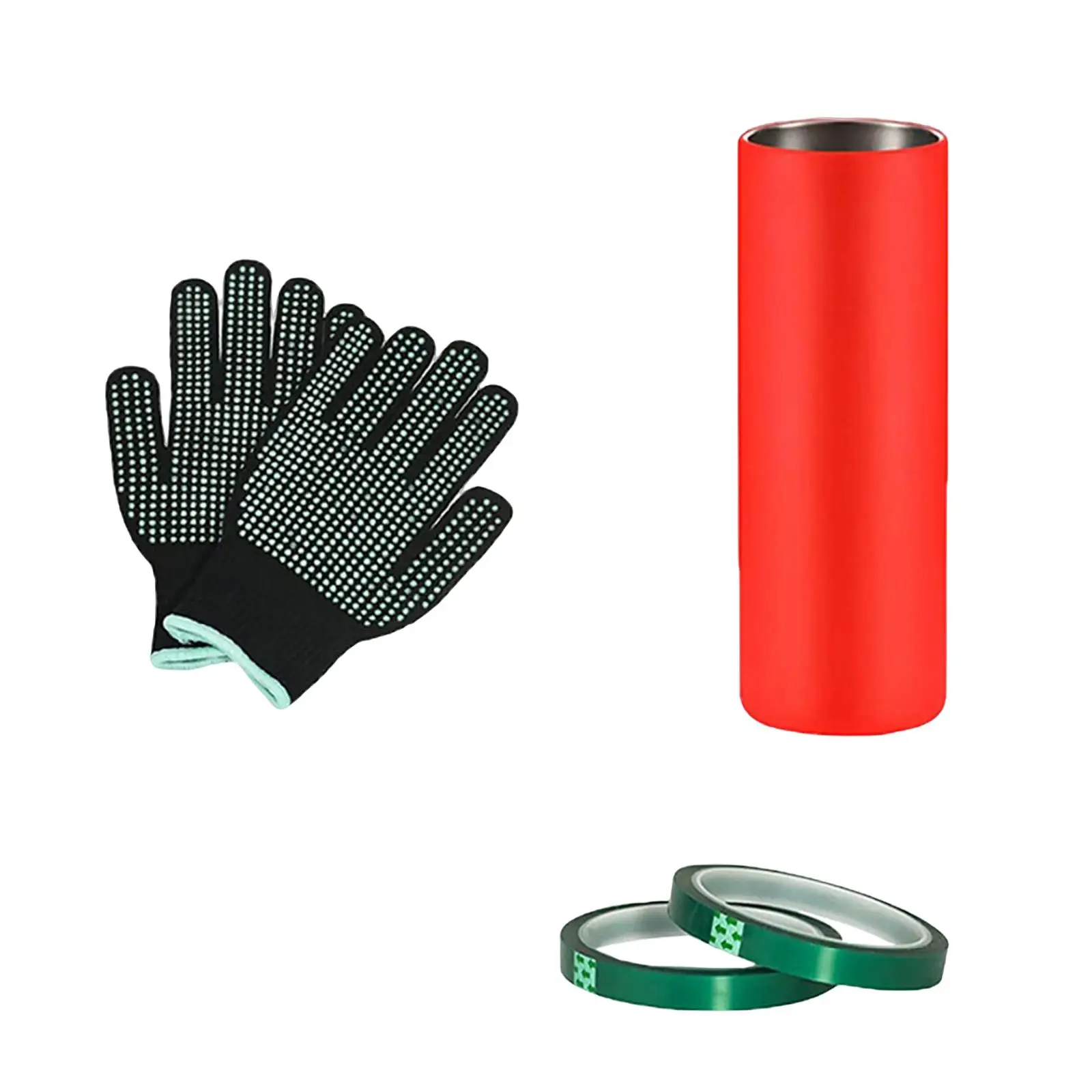 Silicone Wrap Sleeve Kit for Sublimation Tumblers Blanks with Heat Resistant Gloves Transfer Tape for Sublimation Full Wraps