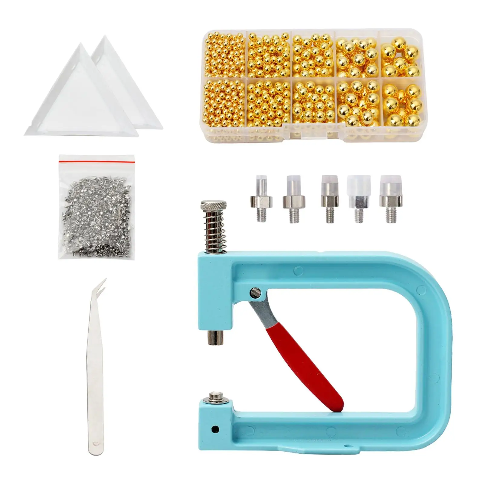 Bead Setting Machine, Manual Pressure Bead Setting Tool with 5 Bead Sizes DIY