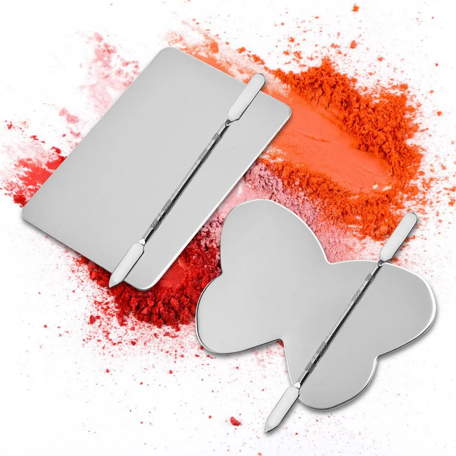 Eyeshadow Palette Dual Heads Makeup Spatula Makeup Creamfoundation Metal Blending Tools Makeup Mixing Palette for Salon Manicure