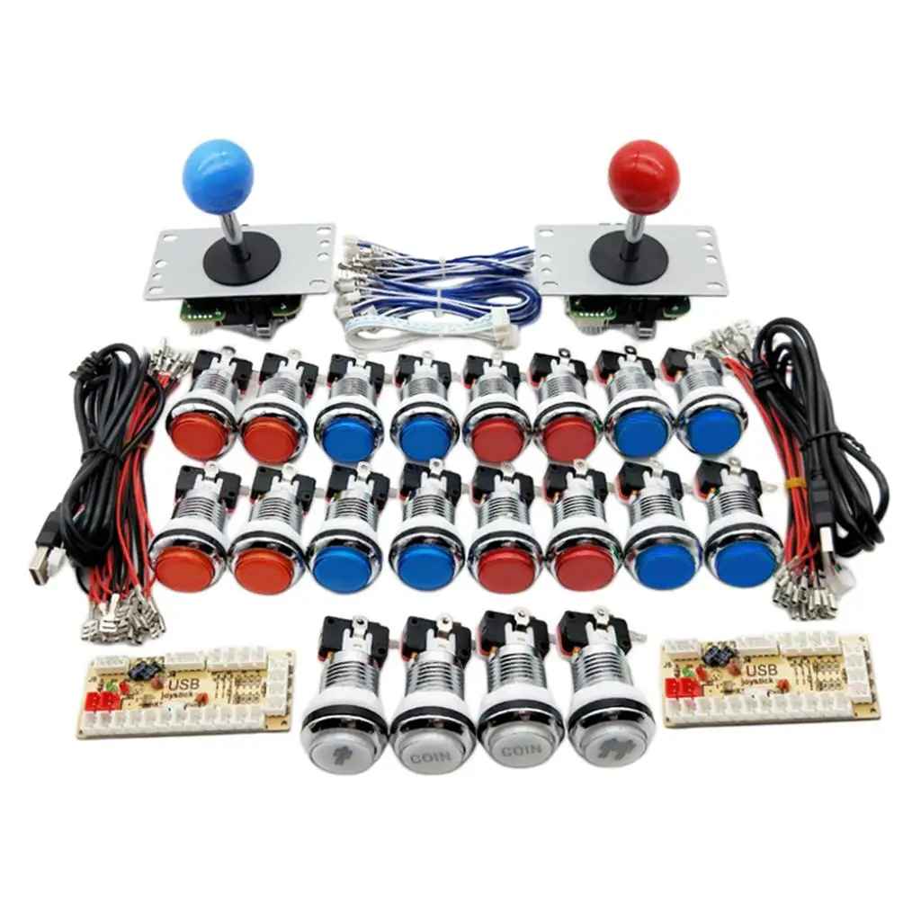 2 Players Arcade Game Push Buttons + Joystick USB Encoders Controller DIY