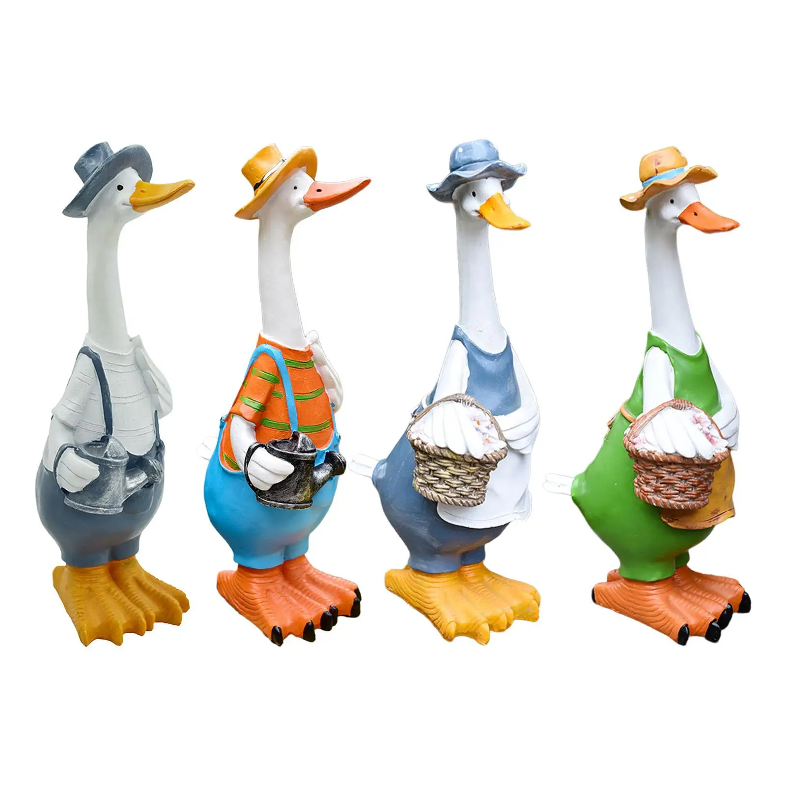 Resin Duck Statues Figurines Decoration Garden Duck Ornament for Patio Lawn