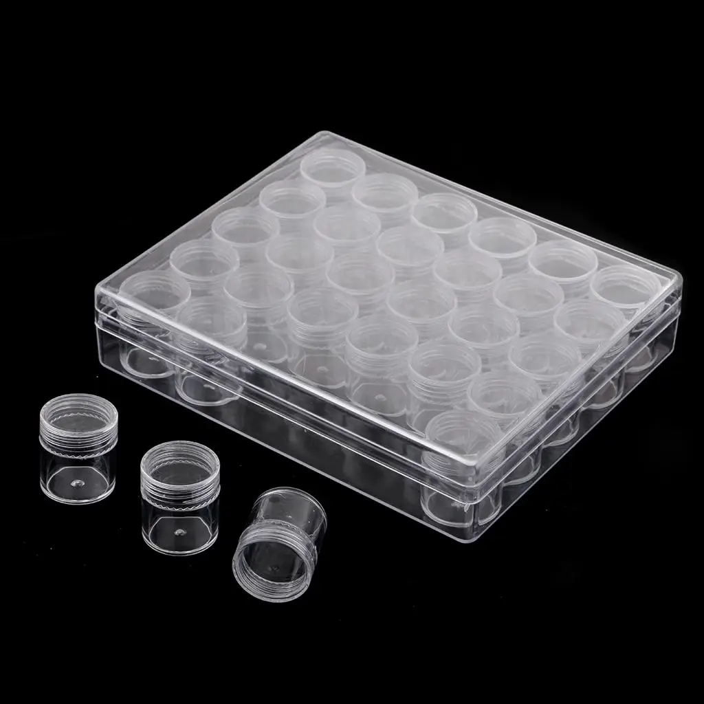 Transparent Storage Box with 30 Slots Small Bead Storage Containers  Storage Jars  Accessory Box for DIY Diamond,  Small Items