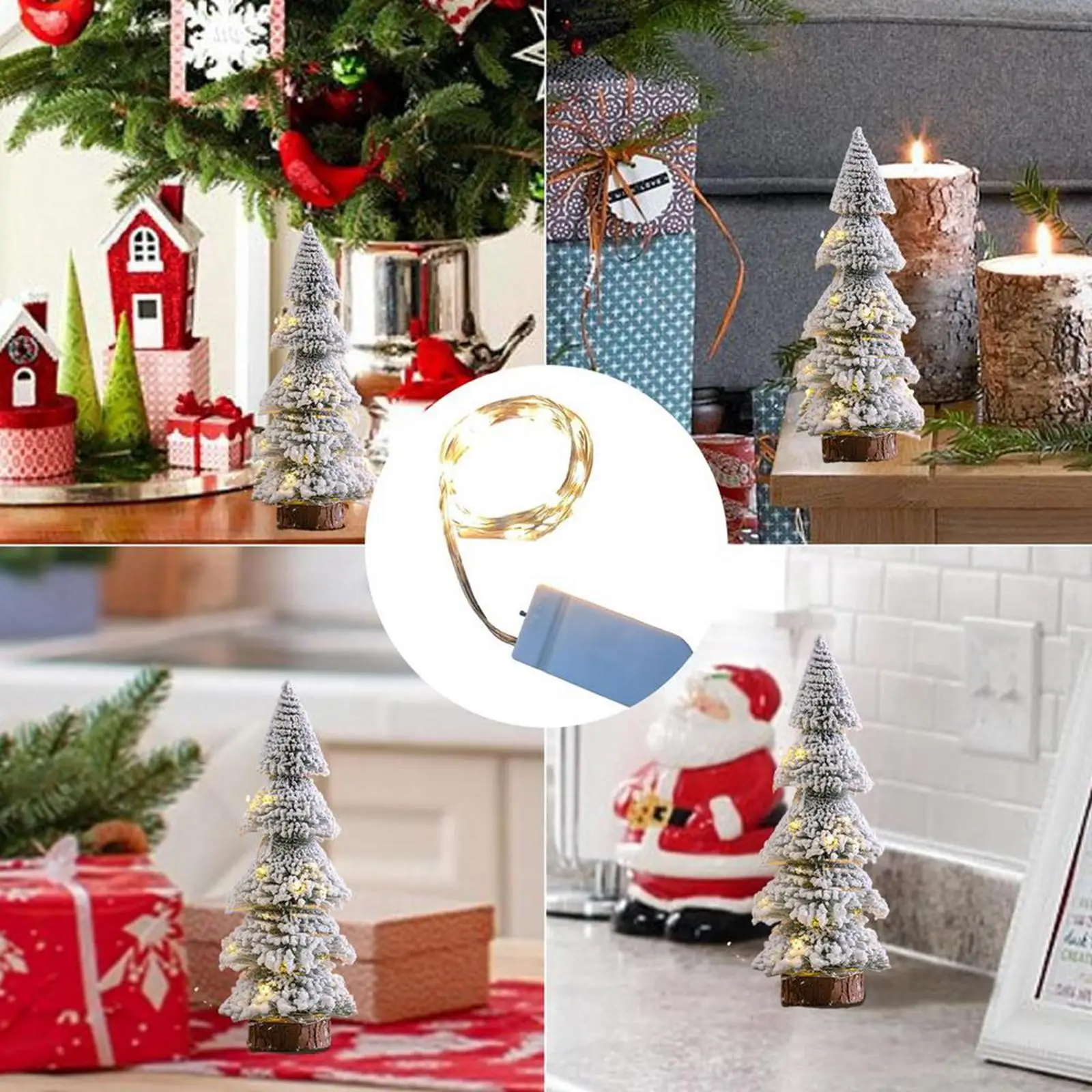 Mini Xmas Tree Rustic Party Supplies Romantic Winter Decorative Tabletop Christmas Tree for Desk Shelf Christmas Table Home 