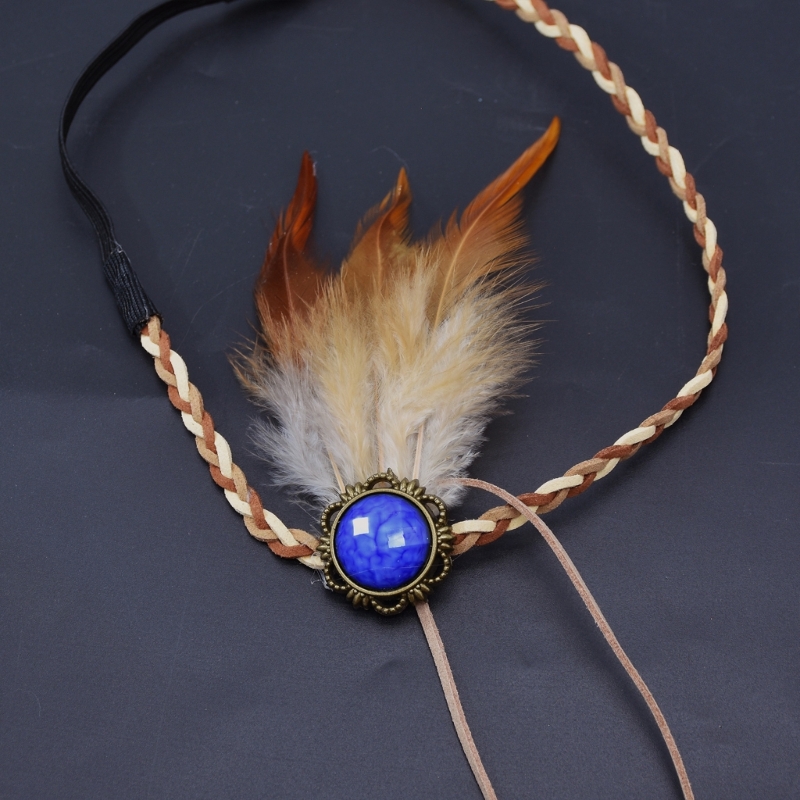 Boho Federn Stirnbänder Boho Kopfstück Native American Kopfschmuck Indische Kopfschmuck Federn Kopfschmuck Hippie Schmuck DXAA – Detail 10
