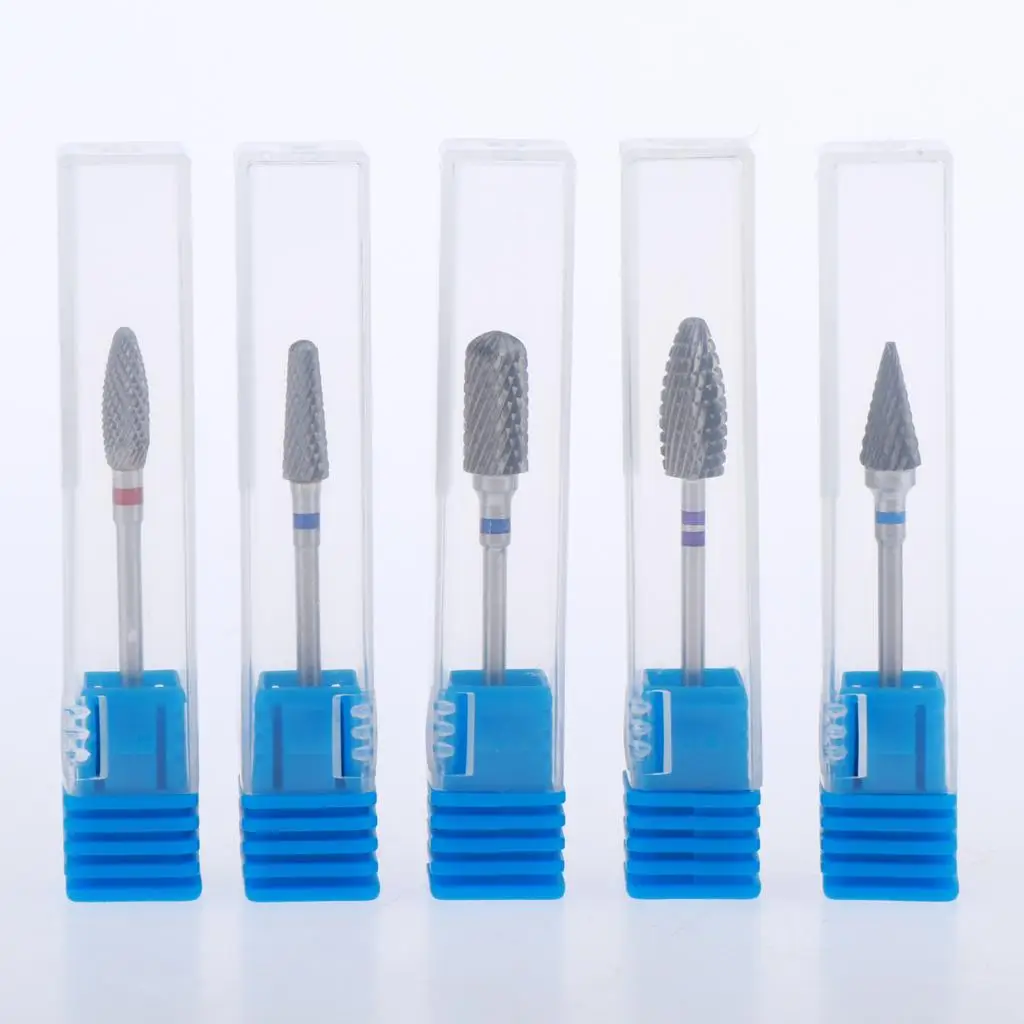 5Pcs Professional Tungsten  , Acrylic Nail File Drill Bit for Manicure Pedicure Cuticle Gel Nail Polishing