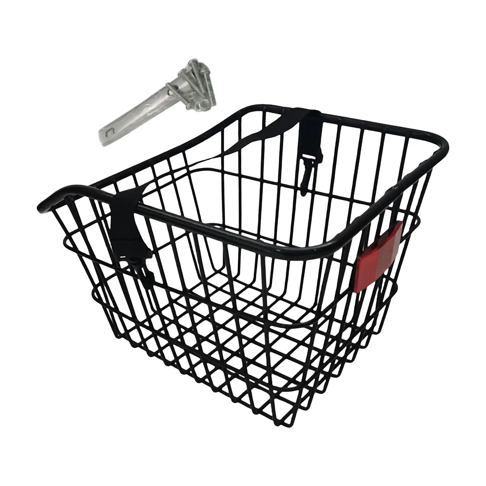 Thicken Bike Storage Basket with Bike Reflector Hanging Cycling Baskets for with Mesh Bottom Accessories Universal