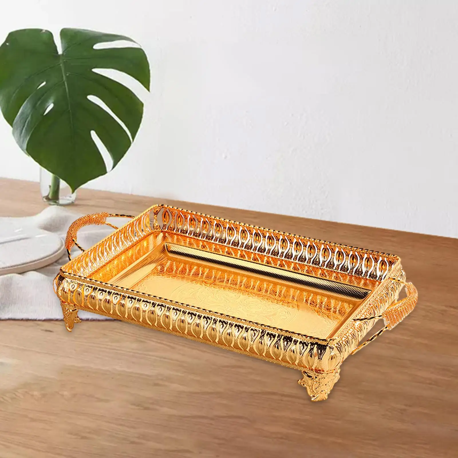 Snack Tray Decorative Dresser Tray Multipurpose Fruit Tray Serving Tray Pastry Plate for Desktop Living Room Home Drinks