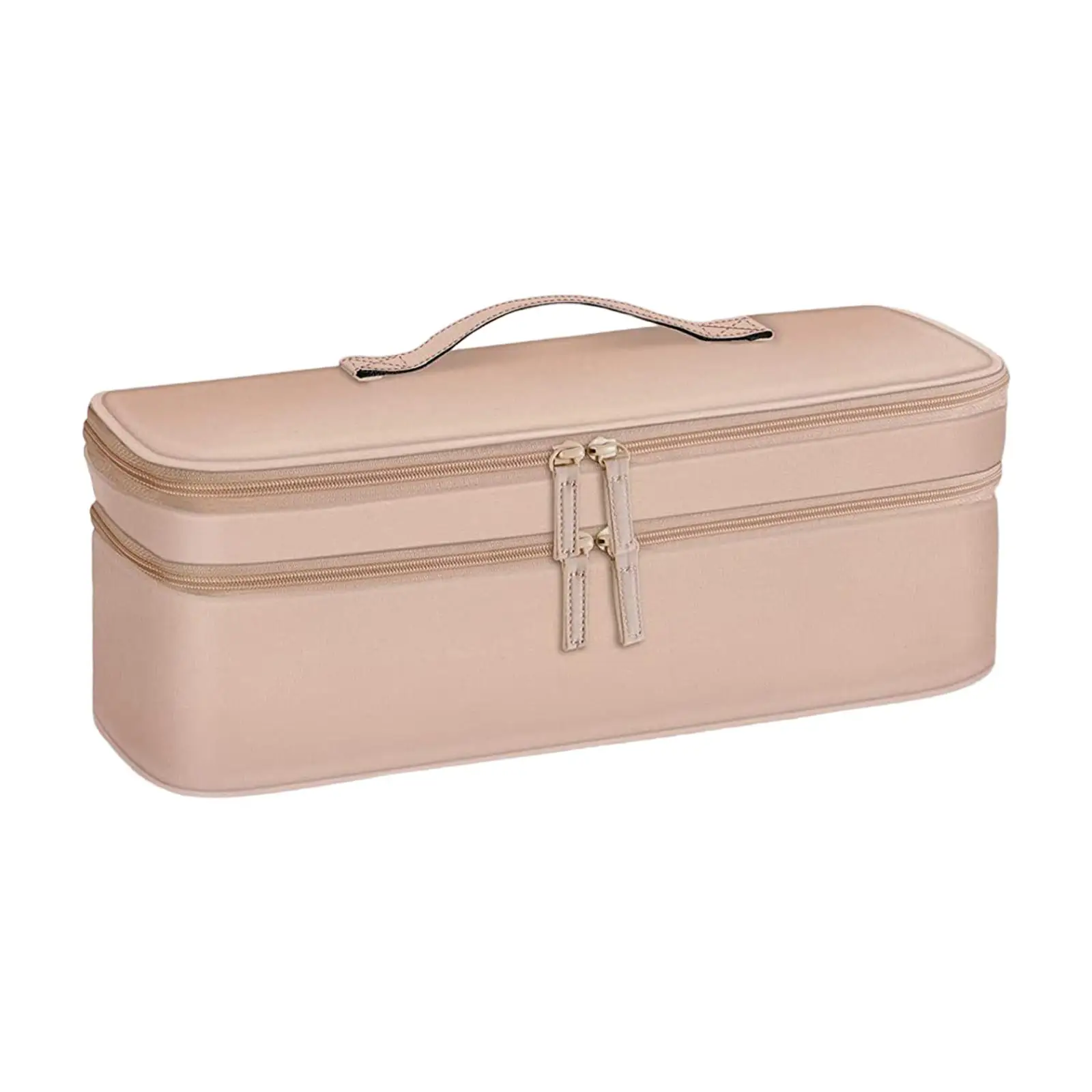 Double Layer Travel Carrying Case with Handle Convenient Cosmetics Case Holder Blow Dryer Storage Bag for Hair Dryer Brush