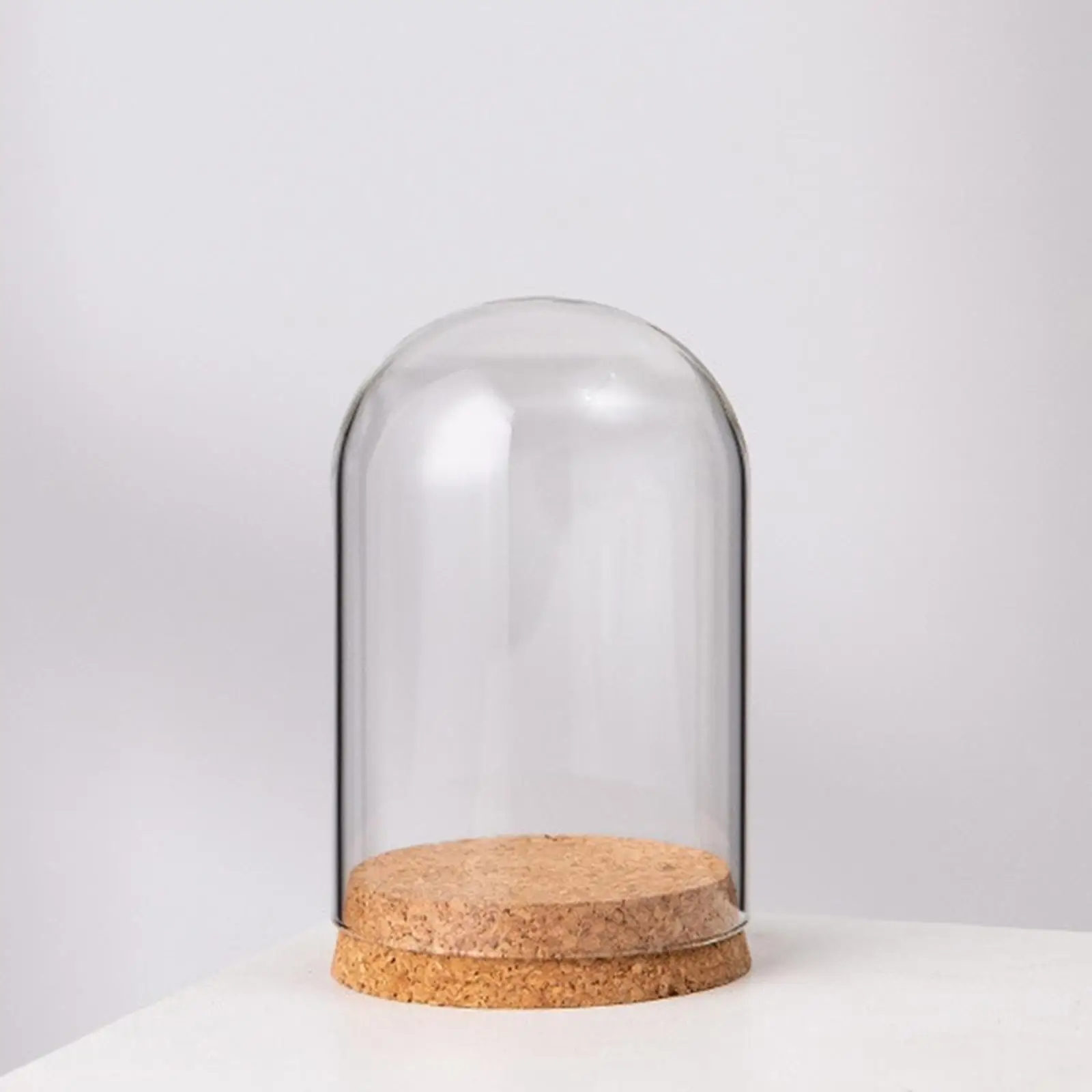 Cloche Jar with Wood Base Glass Cloche Bell Jar Display Dome for Party Decor