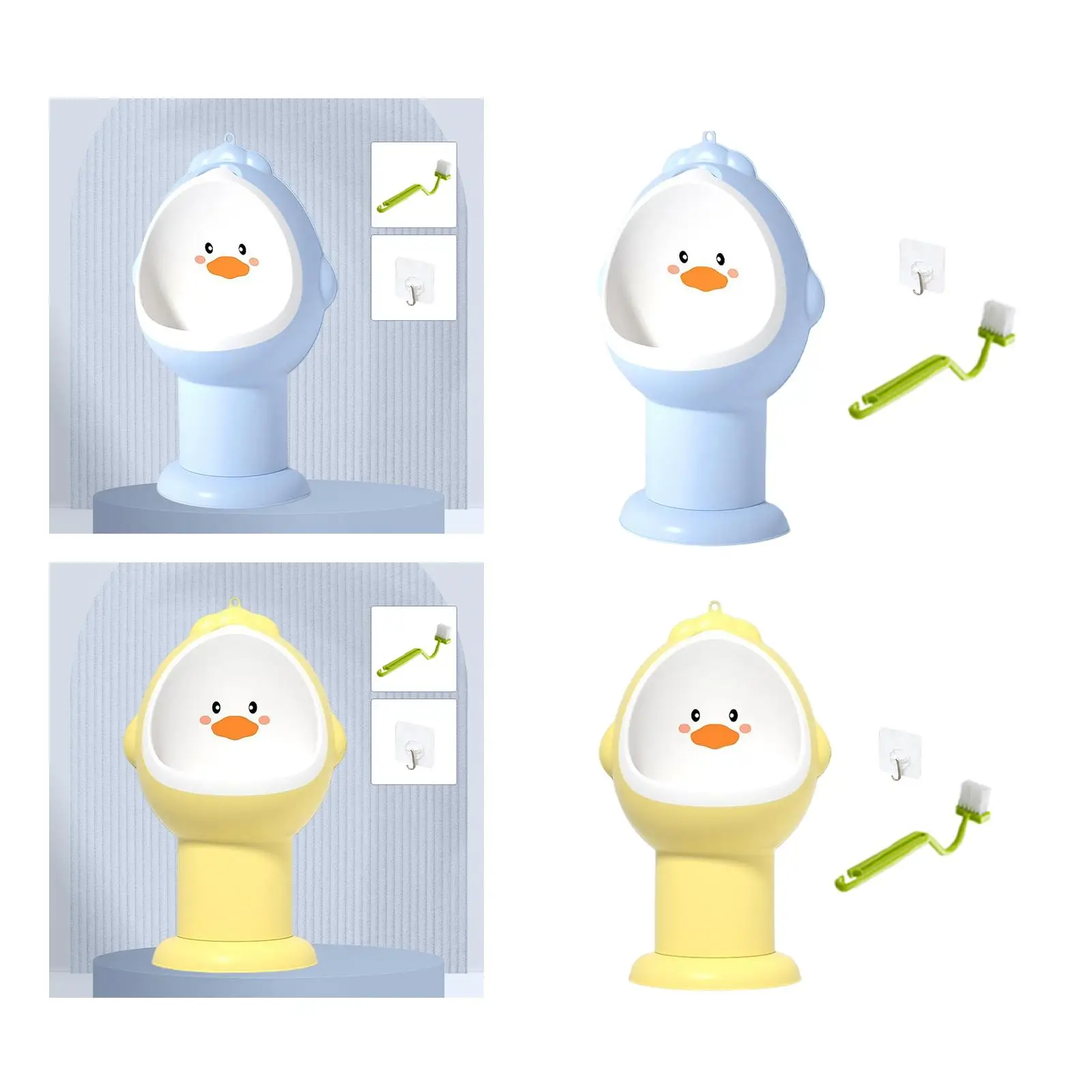 Hanging Children Stand Vertical Urinal with Cleaning Brush for Bathroom