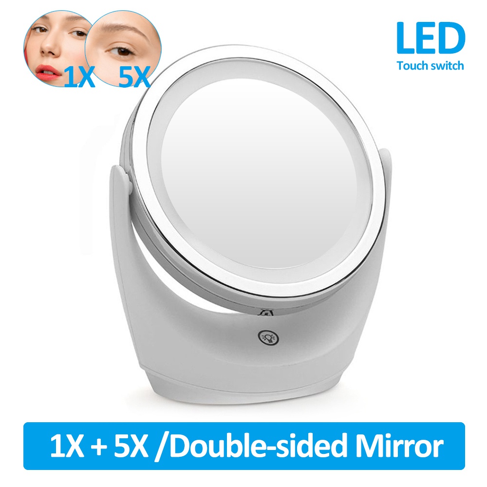 Best of LED Makeup Mirror 1X 5X Magnification Rotating Portable Double Sided Cosmetic Mirrors With LED Light Lamp Dressing Vanity Mirror Reviews & Tips