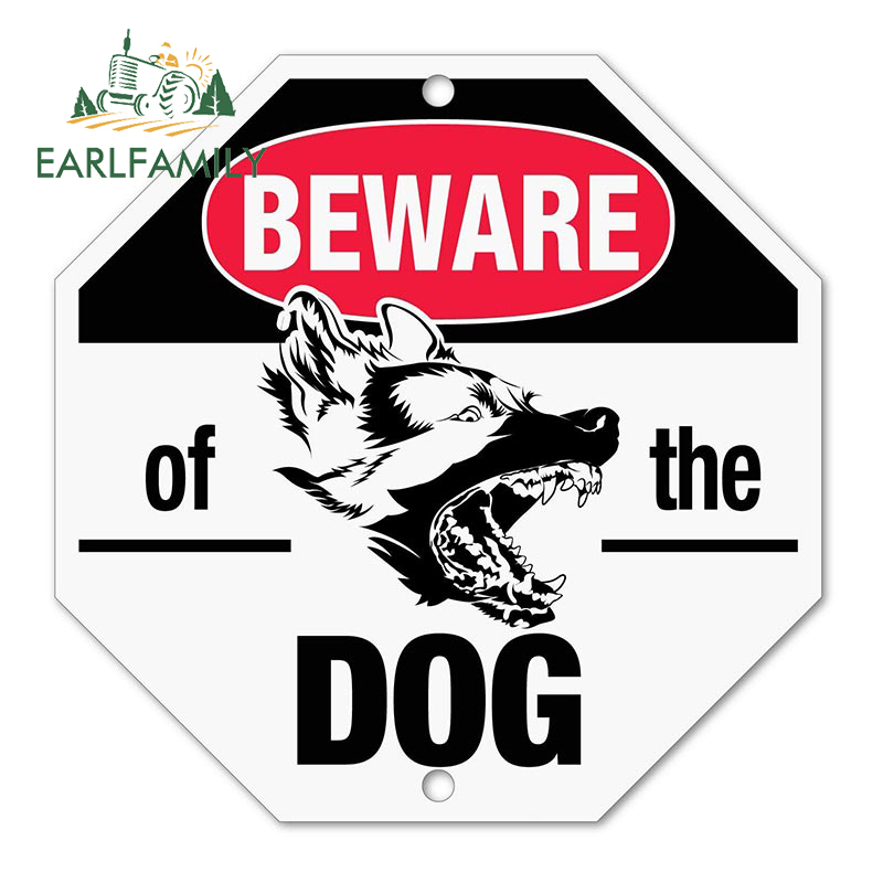 Title 15, EARLFAMILY 13cm x 9.7cm WARNING Beware of Dog S...