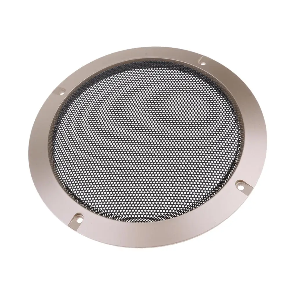 6.5 Inch Speaker Grills  with 4 pcs Screws for Speaker Mounting Home Audio DIY -184mm Outer Diameter Gold