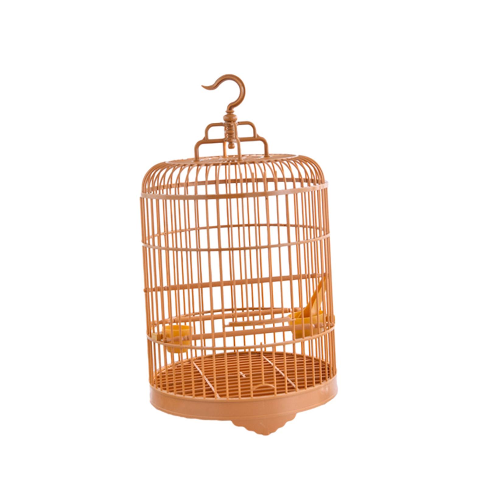 Bird Cage Parrot Stand Cage Bird Feeder with Hanging Hook Portable Round Bird