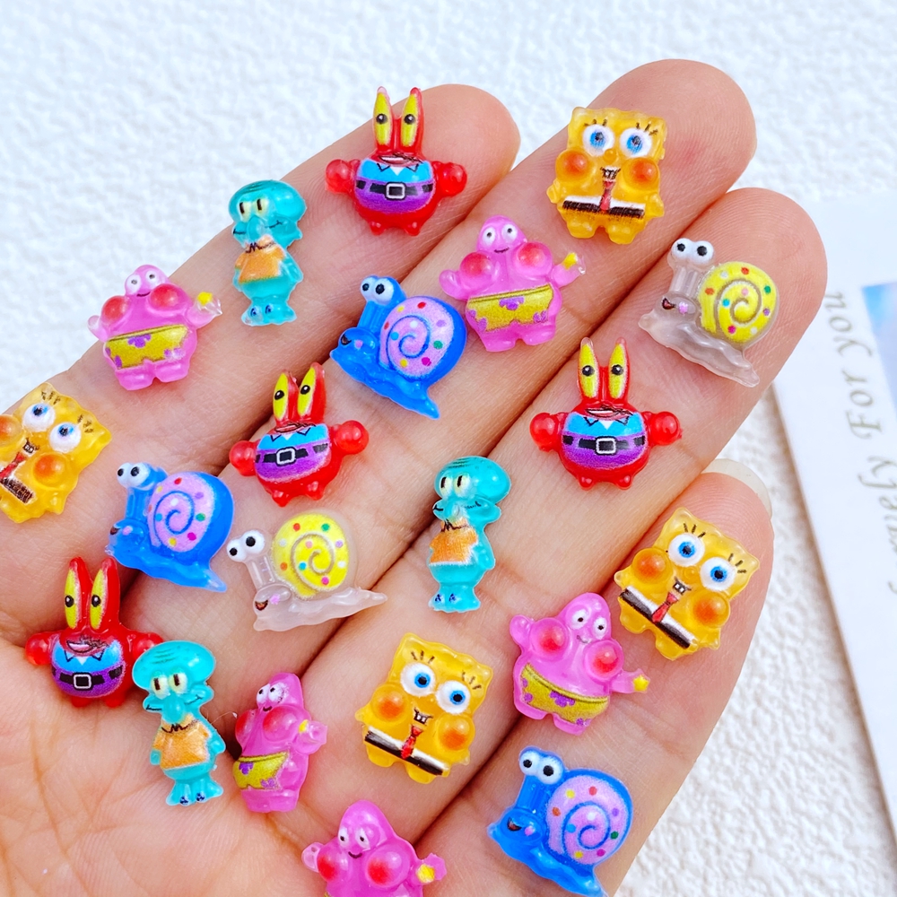 Best of 50 Pieces / batch Kawaii Nail Art Decoration Resin Cartoon Cartoon Star, Crab, Bread, Octopus Series Nail Accessories DIY 3D Charm Reviews & Tips