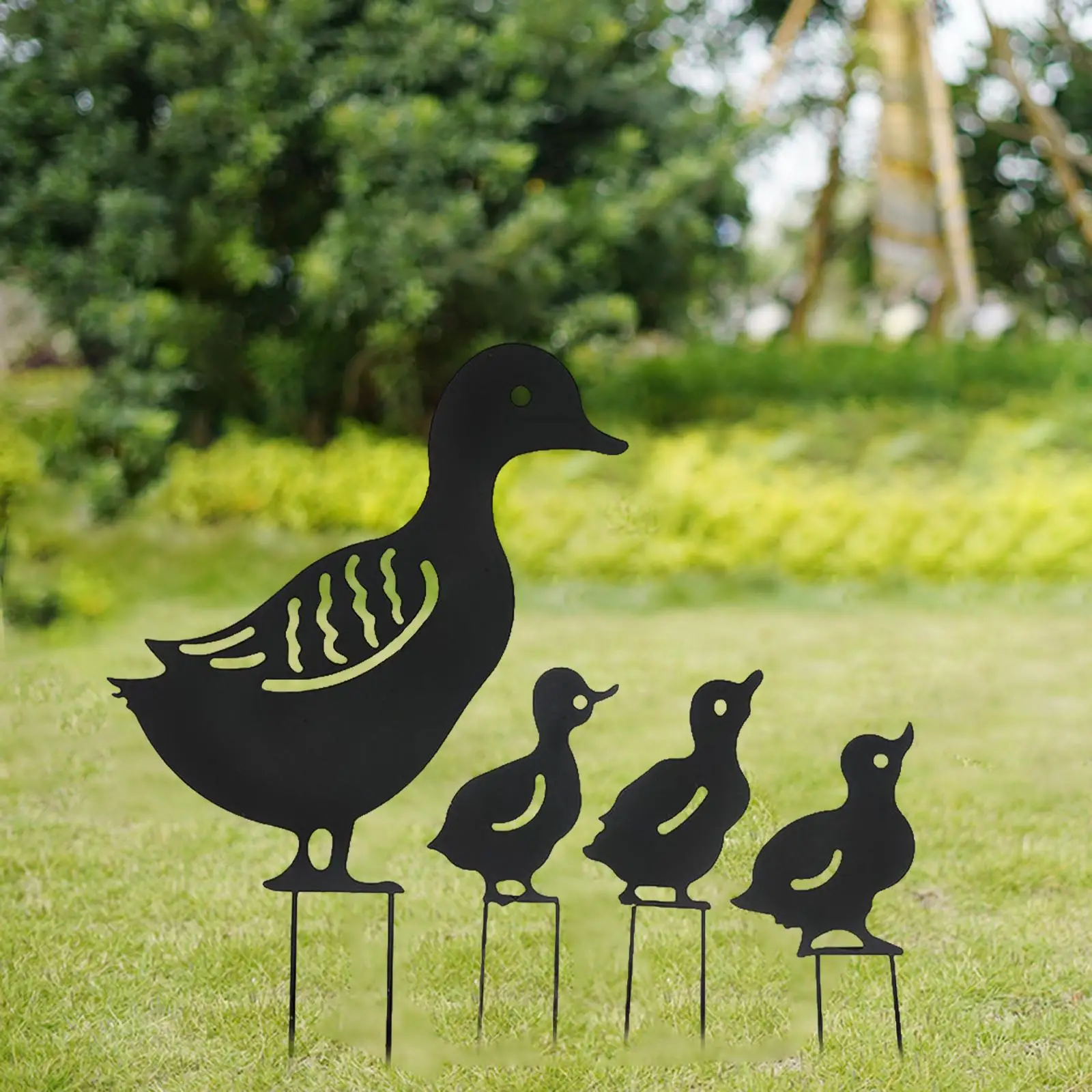 Garden Stake Outdoor Plant   Family  Ornament  Yard Patio Sculptureration , 4 Pieces