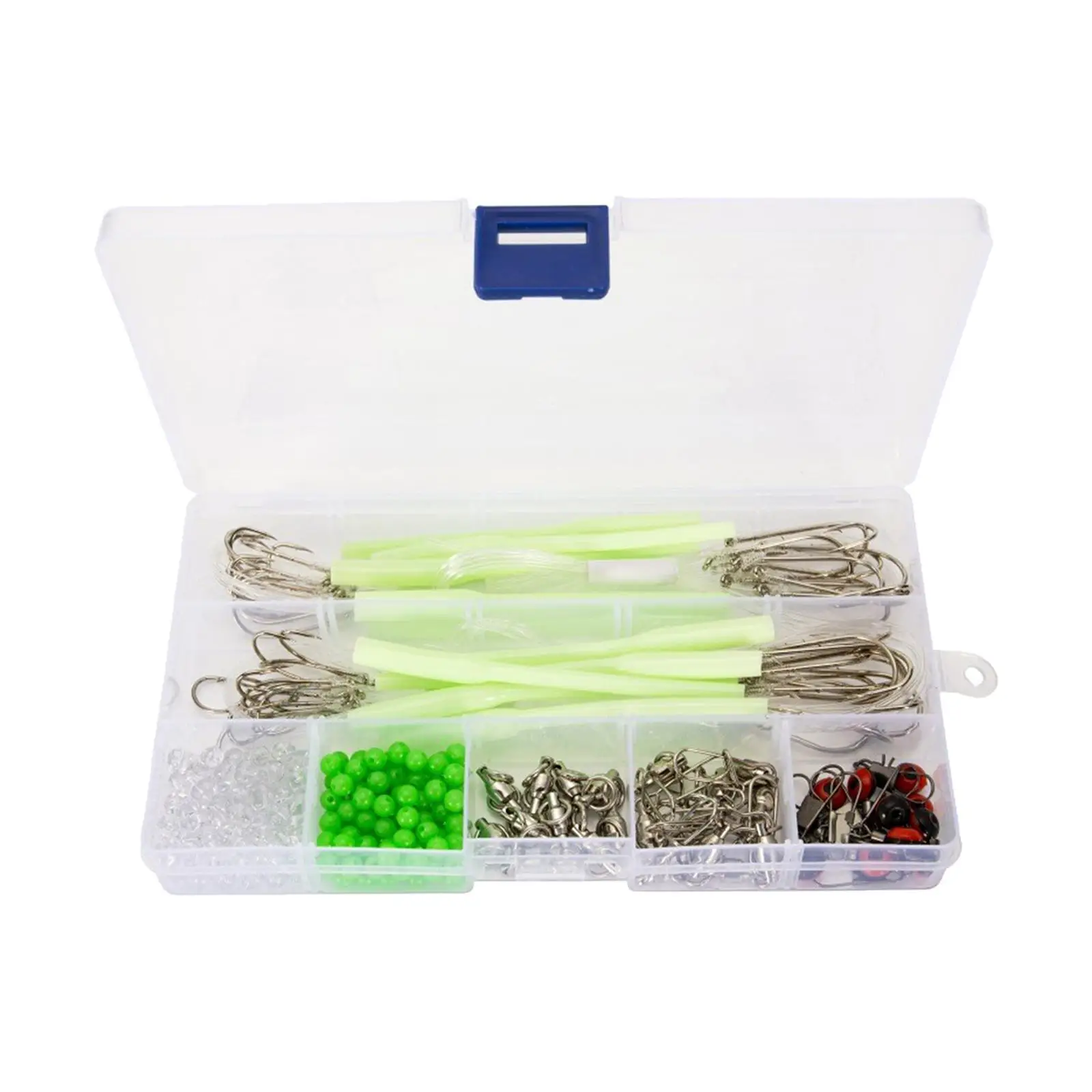 289x Fishing Tackle Box Kit with Box Thread Hook Set Bearing Swivel Fishing Accessories for Boat Fishing Freshwater