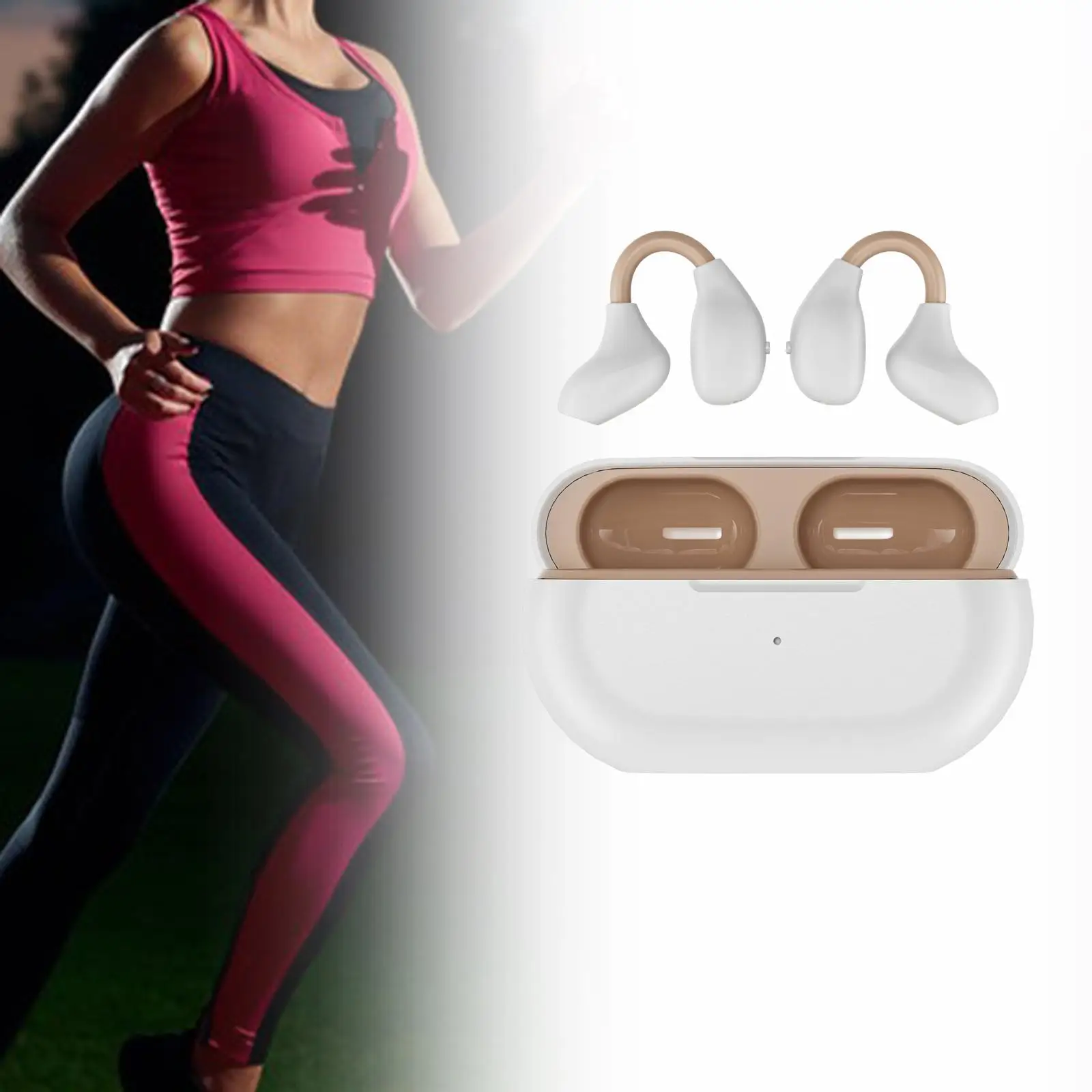 Ear Clip Wireless Headset V5.3 Calling HiFi sound sports Earbuds Earphones Earpiece for fitness business Driving Sports Workout