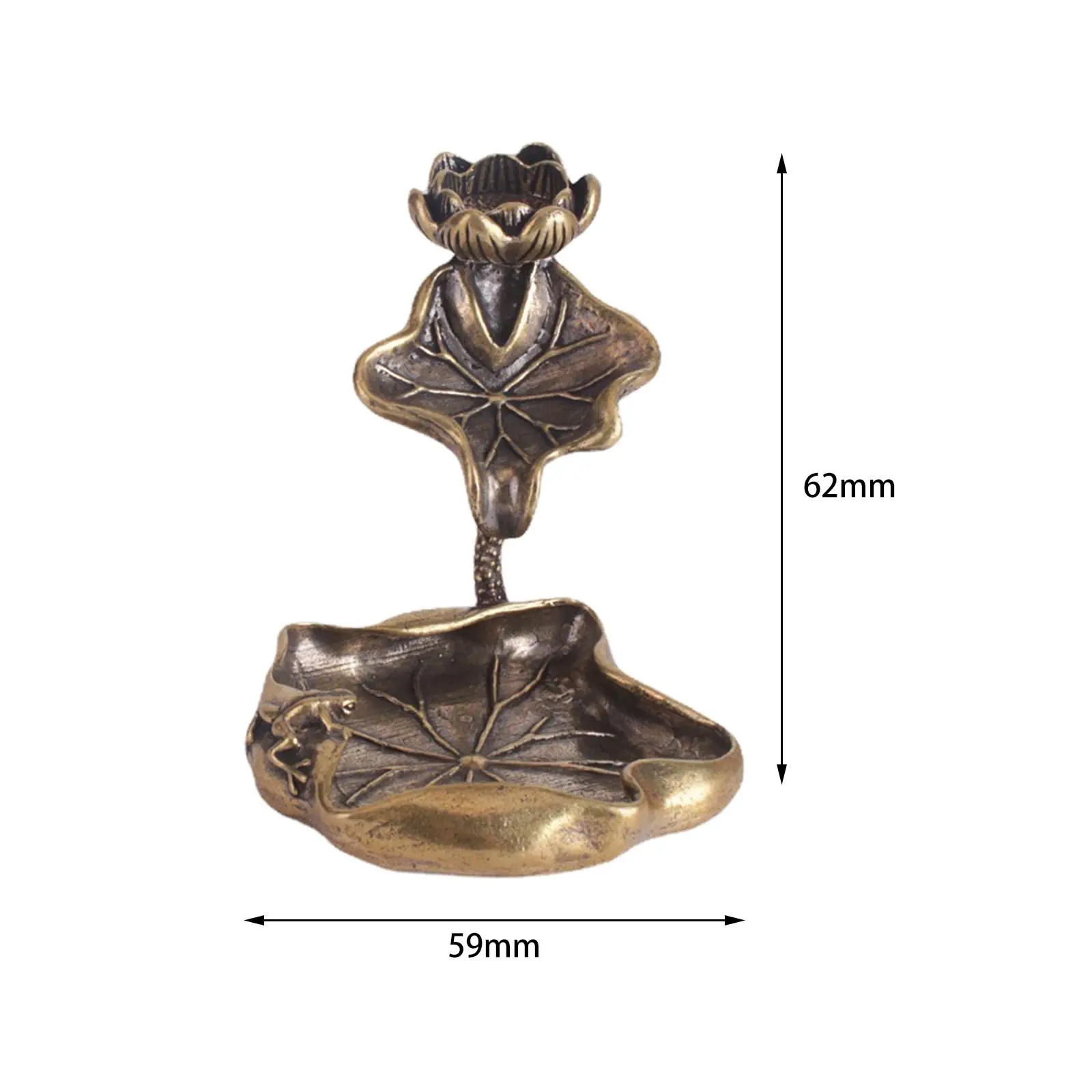 Backflow Incense Burner Backflow Cone Incense Holder Lotus Leaf Tray Figurine Centerpieces Waterfall for Yoga Teahouse Desk Gift