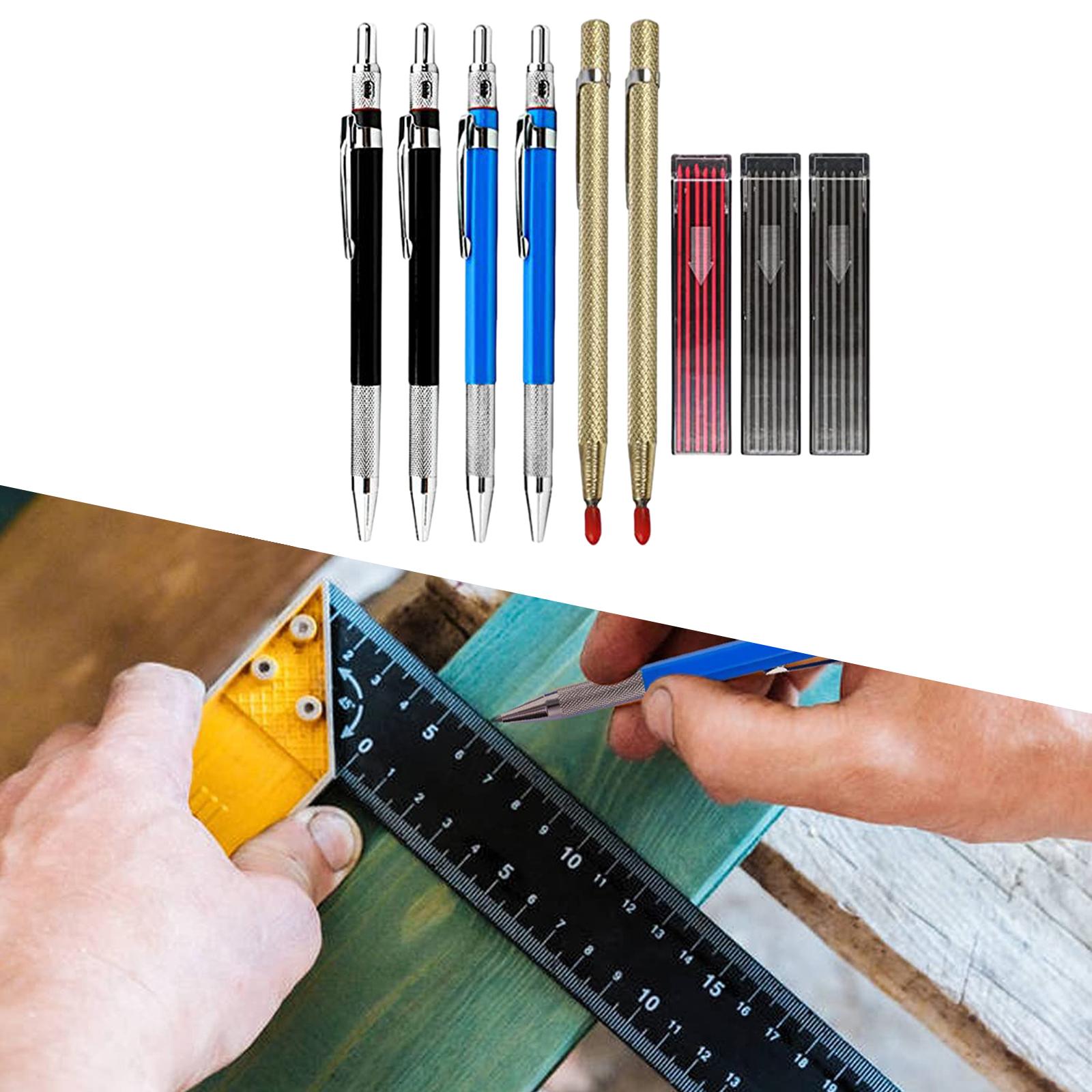 Carpenter Automatic Pencil Set with 36 Refills Leads Marker Set Marking Tool for Architect Scriber Glass Woodworking Ceramics