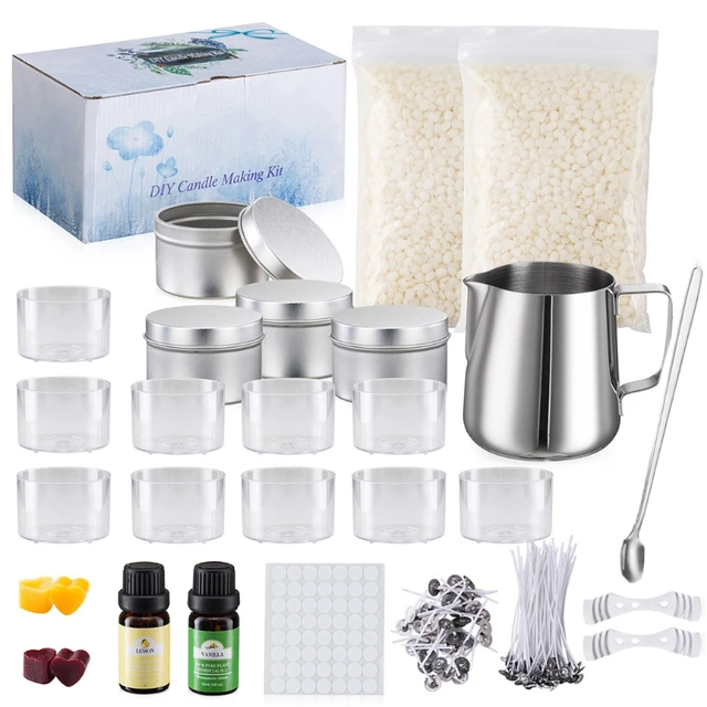 Candle Making Kit by Craft It Up! Complete DIY Beginners Set with Silicone Molds, Soy Candle Wax & More