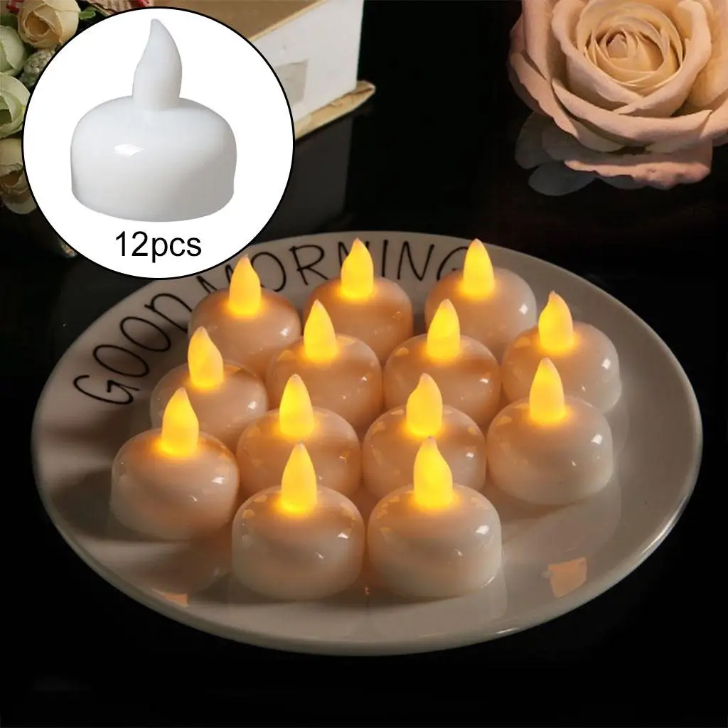 12Pcs LED Floating Candles Waterproof Battery Tea Light for Party Pool Decor