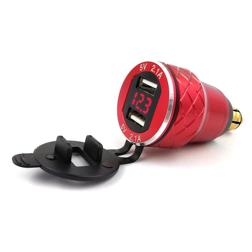 2.1A Dual USB Charger For BMW F800 F650 F700 R1200 GS DIN Socket Voltmeter