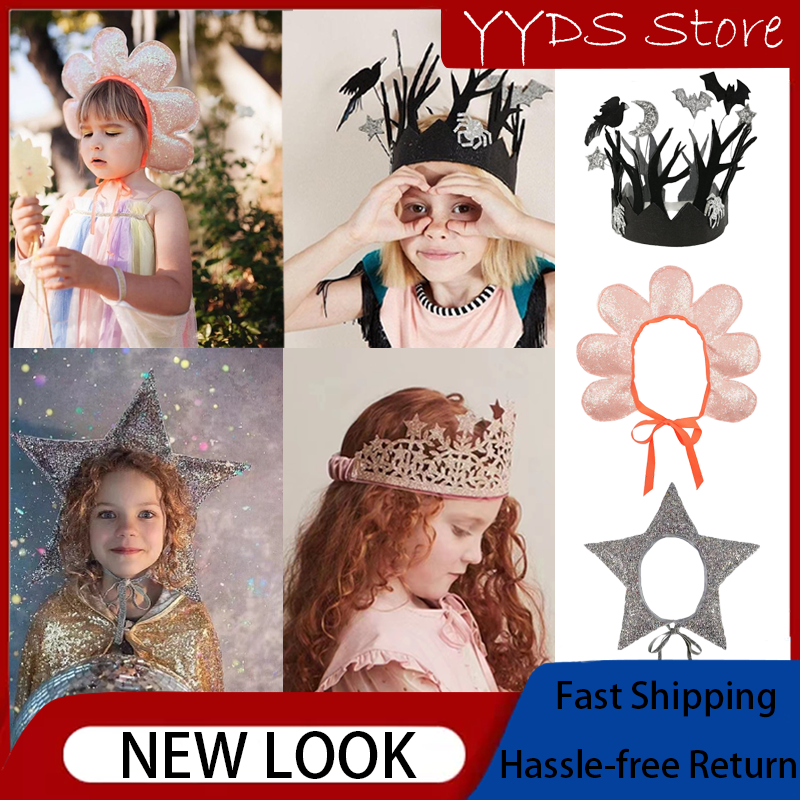 Kind Blume Haar Zubehör Junge Mädchen Weihnachten Rabe dunkle Dekoration Requisite Baby Krone Stern Geburtstag Kopfschmuck – Detail 3