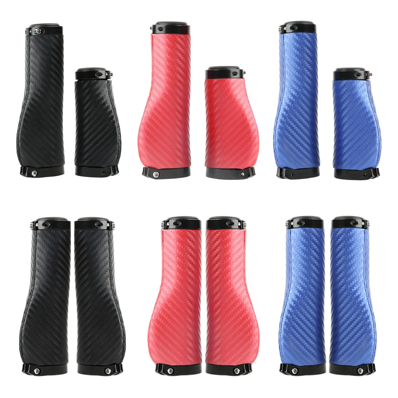 2Pcs Universal Mountain Bike Handlebar Grips Non Slip Carbon Fiber Style Ergonomic Bar Grips for Road Bike Mountain Bikes E Bike